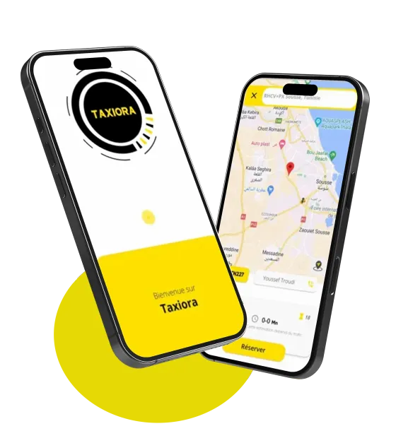 TAXIORA App Screenshots - Interface utilisateur avancée